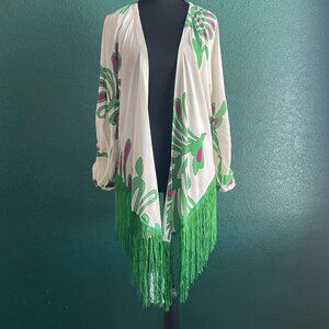 🌿 Vintage-Inspired Fringe Kimono Jacket 🌿